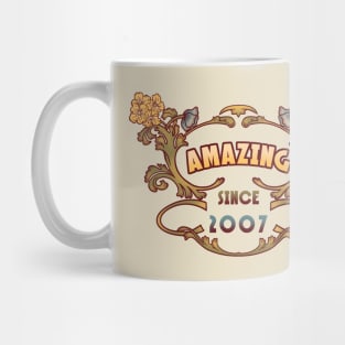 AMAZING SINCE 2007 retro vintage art nouveau birthday gift idea Mug